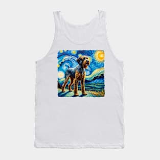 Starry Wirehaired Pointing Griffon Dog Portrait - Pet Portrait Tank Top